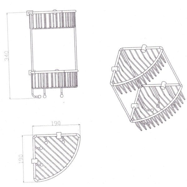 Eastbrook Double Corner Shower Basket - Chrome - Shower