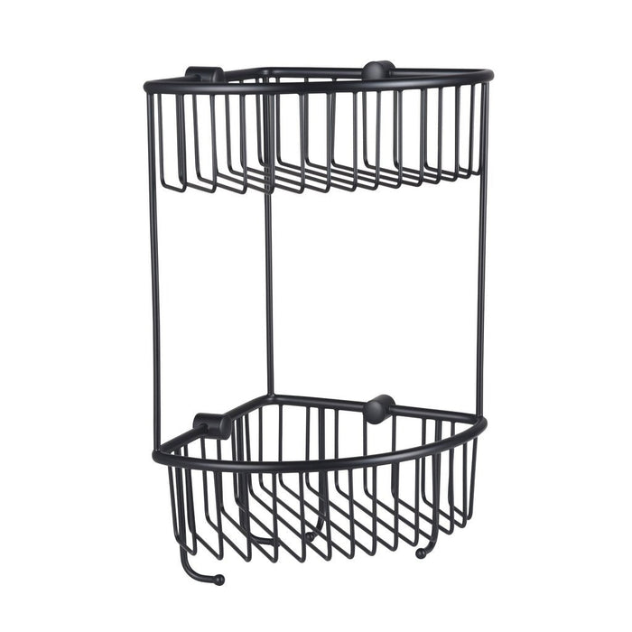 Eastbrook Double Corner Shower Basket - Matt Black - Shower