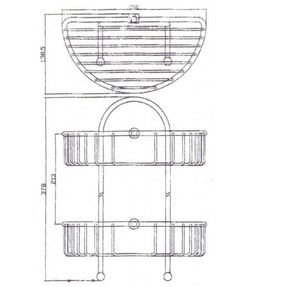 Eastbrook Double Shower Basket - Chrome - Shower Baskets