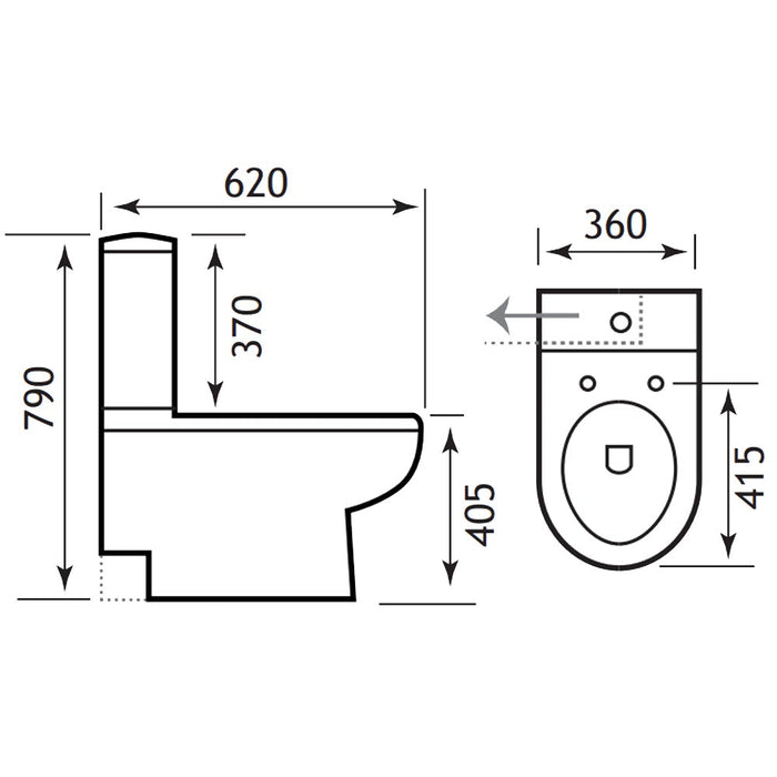 Eastbrook Dura Back to Wall Close Coupled Toilet
