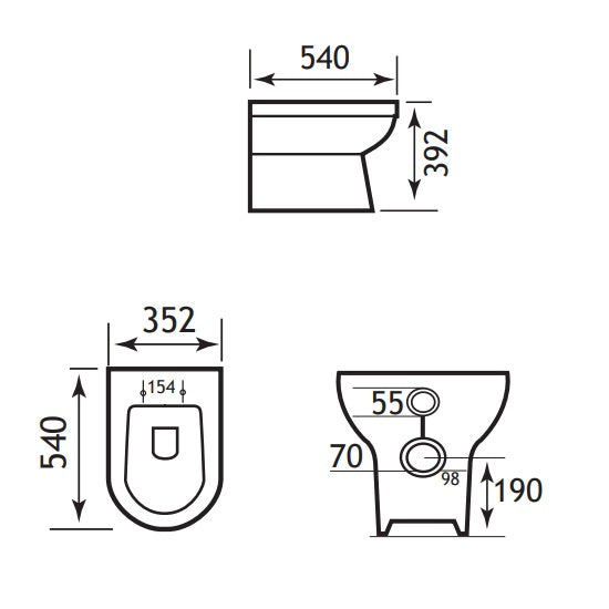 Eastbrook Dura Back To Wall Toilet With Soft Close Seat