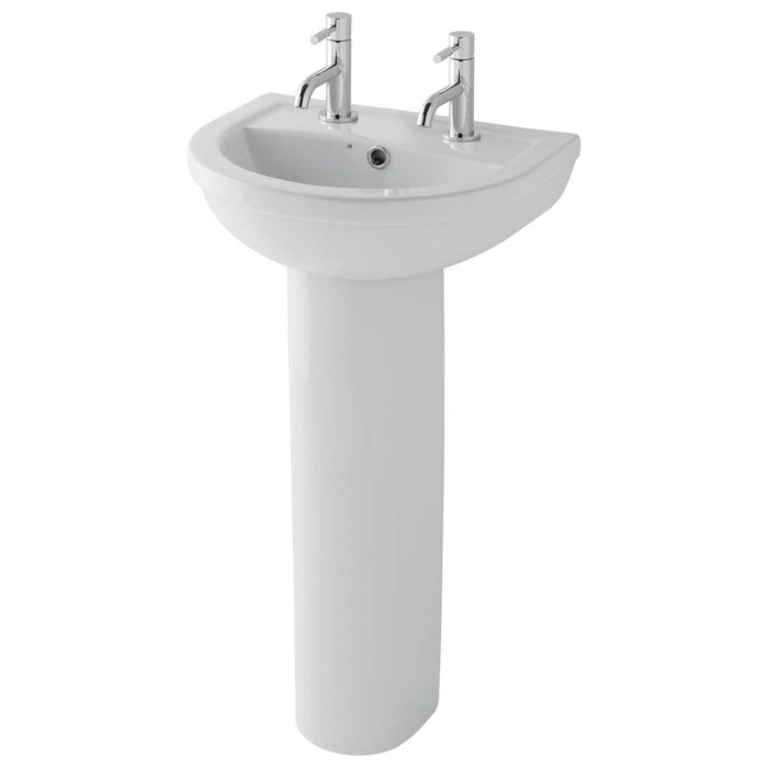 Eastbrook Dura Basin With Full Pedestal - White - 450mm / 2