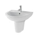 Eastbrook Dura Basin With Semi Pedestal - White - 450mm / 1