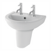 Eastbrook Dura Basin With Semi Pedestal - White - Semi