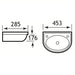 Eastbrook Dura Cloakroom Wall Hung Basin - White - Wall