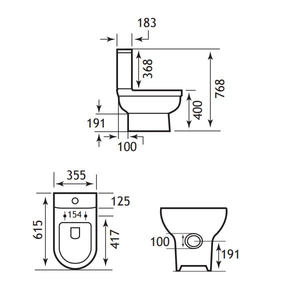 Eastbrook Dura Close Coupled Toilet With Cistern And Seat