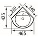 Eastbrook Dura Corner Wall Hung Basin - 465mm Wide - 1 TH