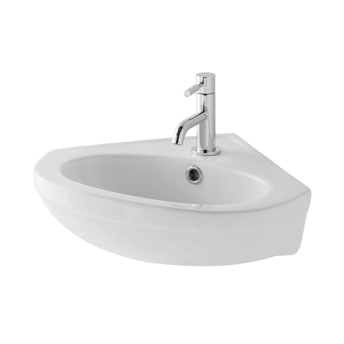 Eastbrook Dura Corner Wall Hung Basin - 465mm Wide - 1 TH