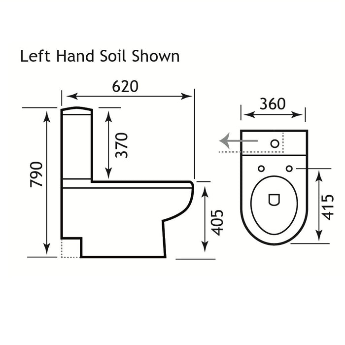 Eastbrook Dura Eco Vortex Back To Wall Close Coupled Toilet