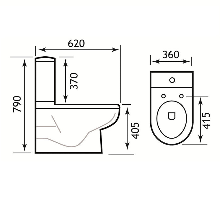 Eastbrook Dura Eco Vortex Back To Wall Close Coupled Toilet