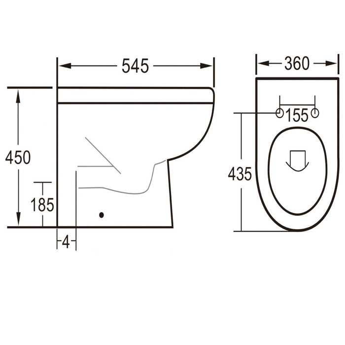 Eastbrook Dura Eco Vortex Comfort Height Back To Wall