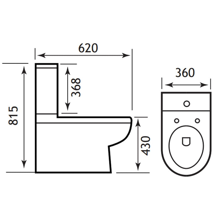 Eastbrook Dura High Level Back to Wall Close Coupled Toilet