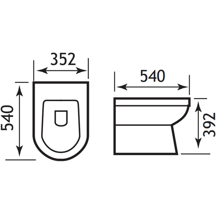 Eastbrook Dura Rimless Back To Wall Toilet With Soft Close