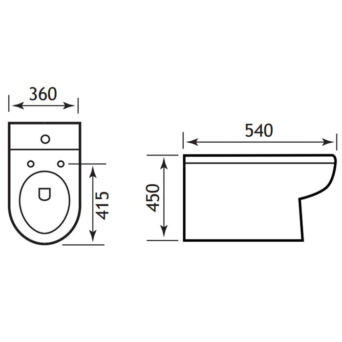 Eastbrook Dura Rimless Comfort Height Back To Wall Toilet