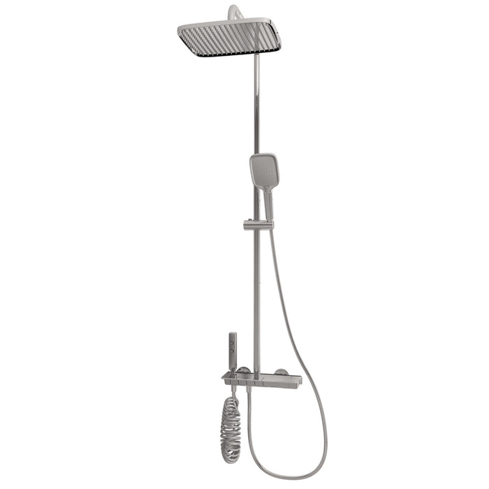 Eastbrook Exposed Thermostatic Shelf Shower Set - Chrome