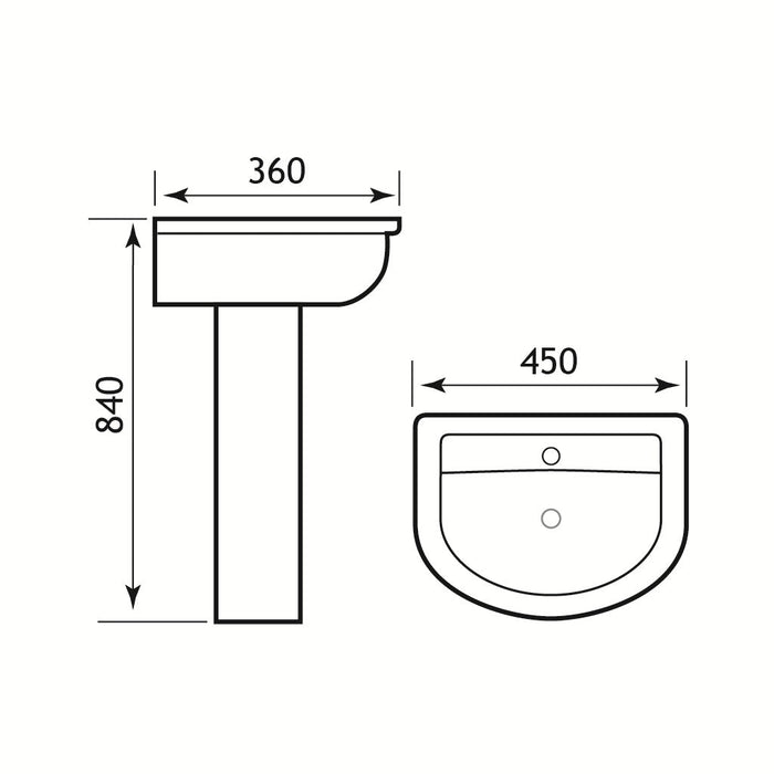 Eastbrook Farringdon/Northall Basin With Full Pedestal - 1