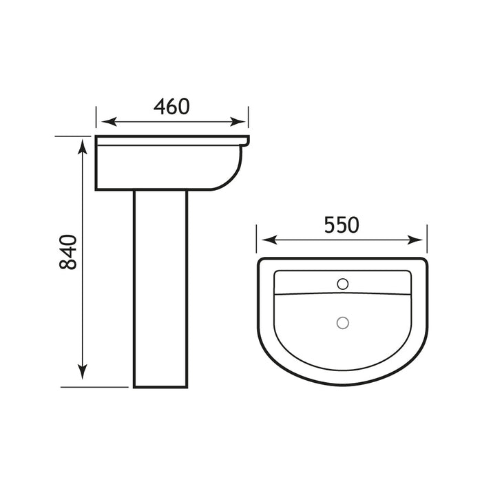 Eastbrook Farringdon/Northall Basin With Full Pedestal - 1