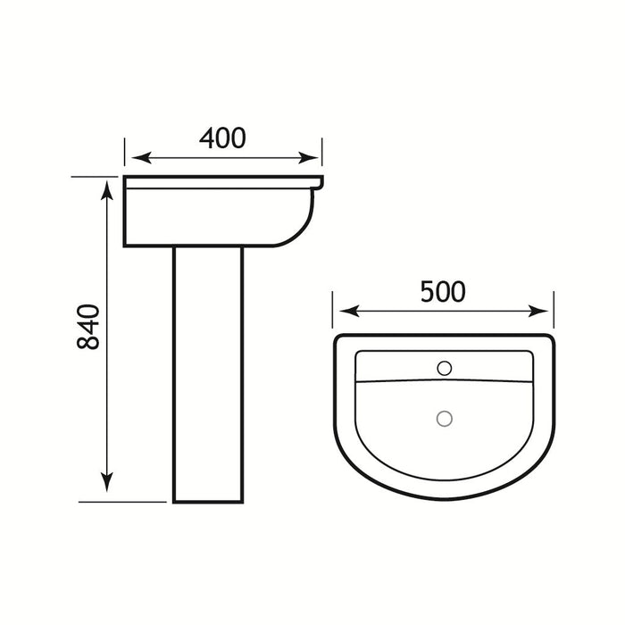 Eastbrook Farringdon/Northall Basin With Full Pedestal - 1