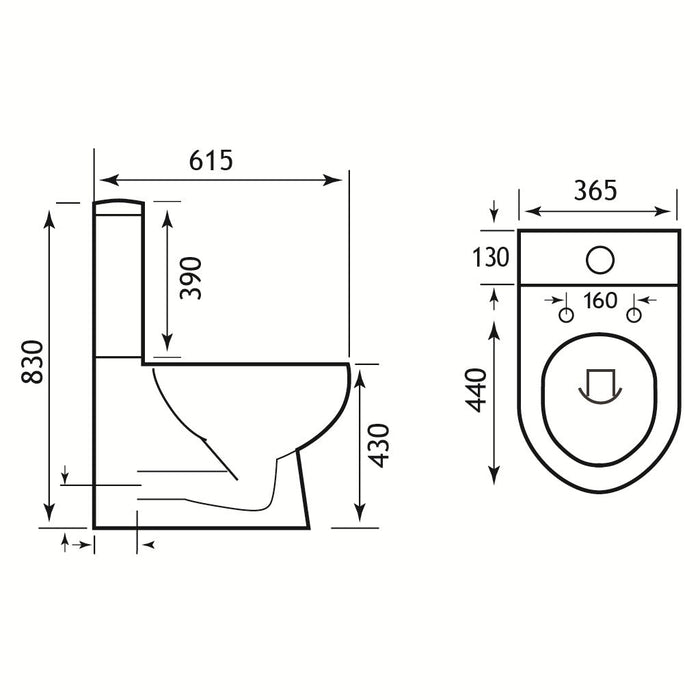 Eastbrook Farringdon Rimless Back To Wall Close Coupled