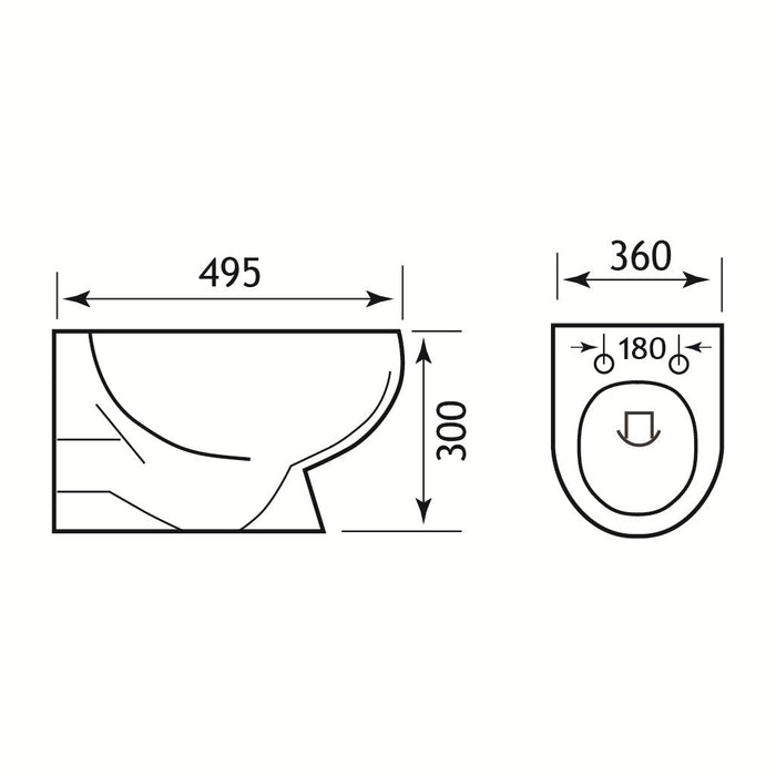 Eastbrook Farringdon Rimless Wall Hung Toilet With Soft