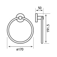 Eastbrook Genoa Metal Towel Ring - Chrome - Towel Rings