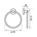 Eastbrook Genoa Metal Towel Ring - Chrome - Towel Rings