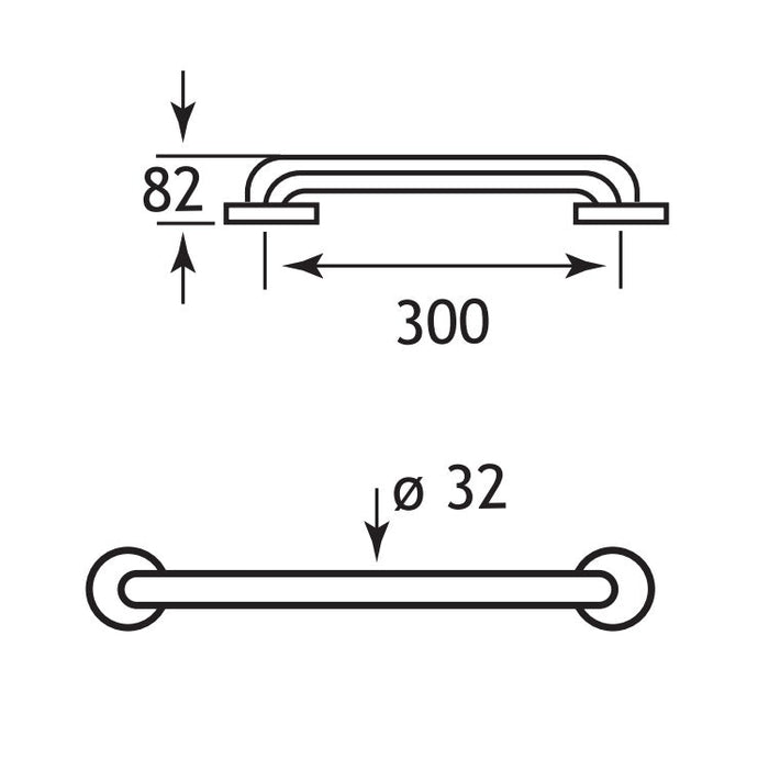 Eastbrook Grab rail - 300mm Long - Grab Rails