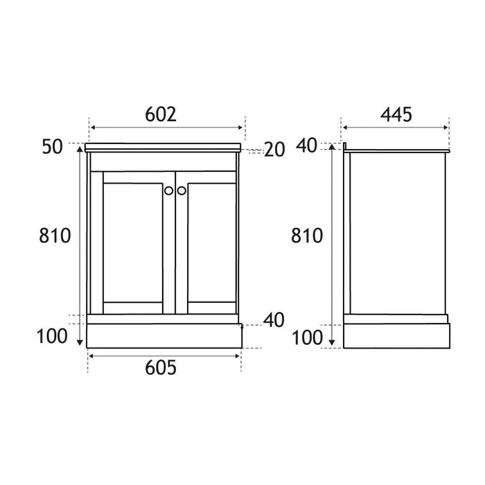 Eastbrook Hardwick 2 Door Floorstanding Vanity Unit