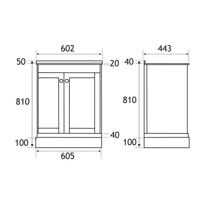 Eastbrook Hardwick 2 Door Floorstanding Vanity Unit