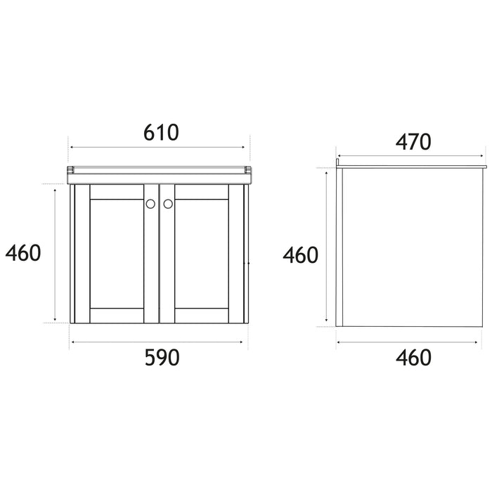 Eastbrook Hardwick 2 Door Wall Hung Vanity Unit