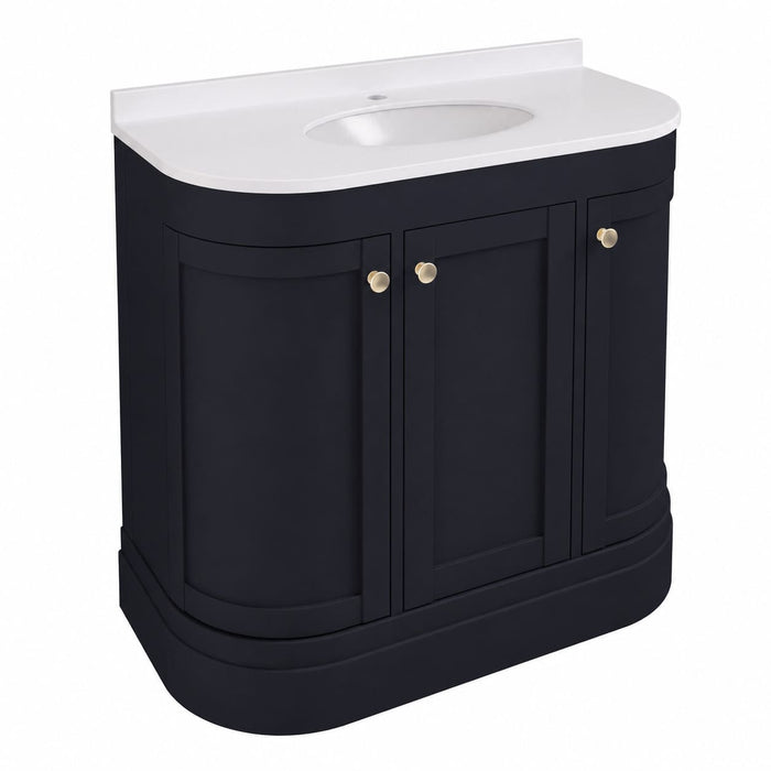 Eastbrook Hardwick 3 Door Floorstanding Vanity Unit With Polymarble Basin - 910mm Wide - 1 Tap Hole