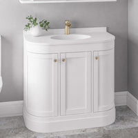 Eastbrook Hardwick 3 Door Floorstanding Vanity Unit With Polymarble Basin - 910mm Wide - 1 Tap Hole