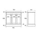 Eastbrook Hardwick 3 Door Floorstanding Vanity Unit