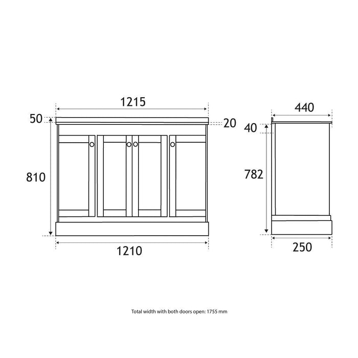 Eastbrook Hardwick 4 Door Floorstanding Vanity Unit