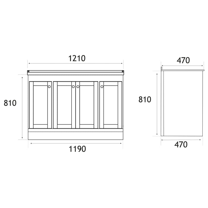Eastbrook Hardwick 4 Door Floorstanding Vanity Unit