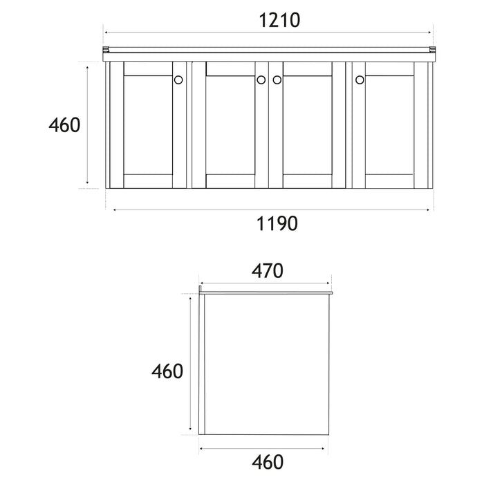 Eastbrook Hardwick 4 Door Wall Hung Vanity Unit