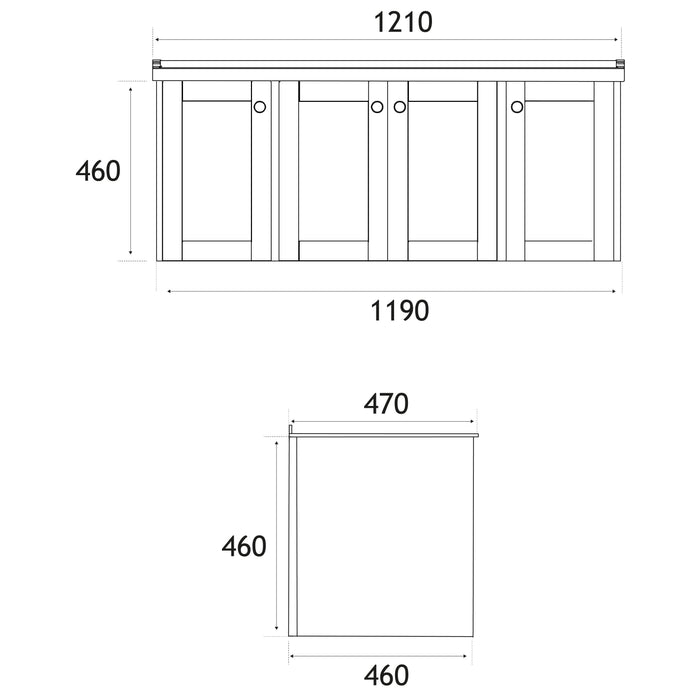 Eastbrook Hardwick 4 Door Wall Hung Vanity Unit With Quartz