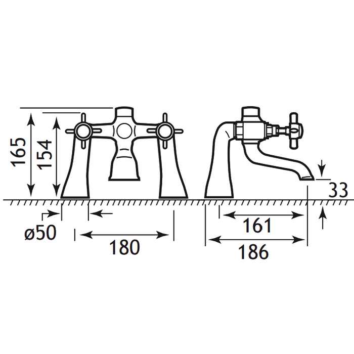 Eastbrook Haymarket Bath Filler Tap - Bath Filler Taps