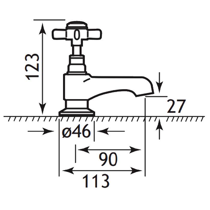 Eastbrook Haymarket Luxury Bath Pillar Taps - Bath Pillar