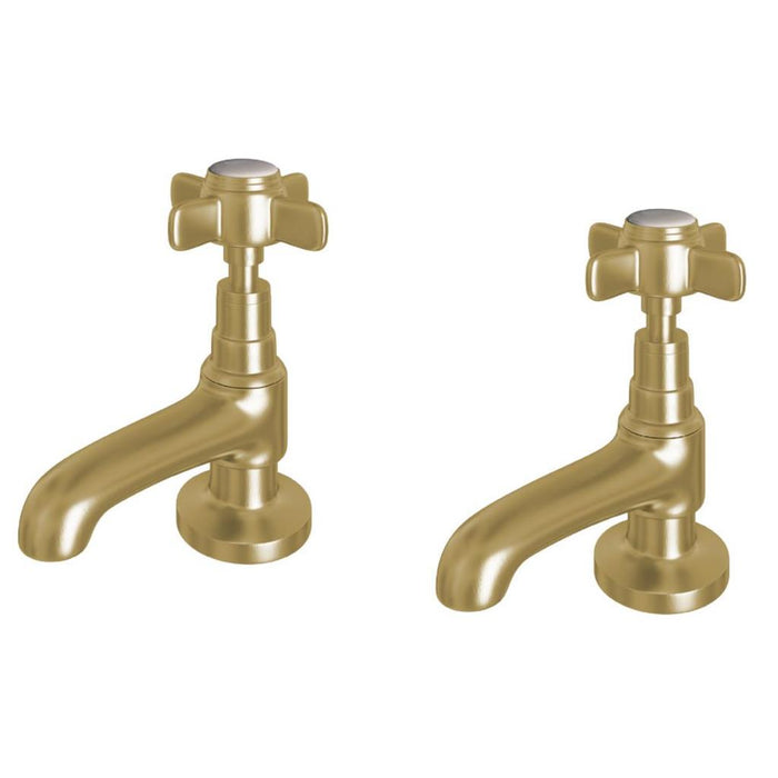 Eastbrook Haymarket Luxury Bath Pillar Taps - Brushed Brass
