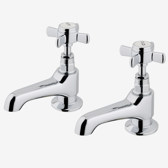 Eastbrook Haymarket Luxury Bath Pillar Taps - Chrome - Bath