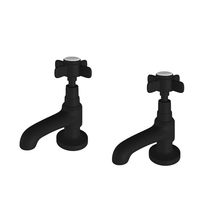 Eastbrook Haymarket Luxury Bath Pillar Taps - Matt Black