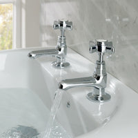 Eastbrook Haymarket Standard Basin Pillar Taps - Chrome