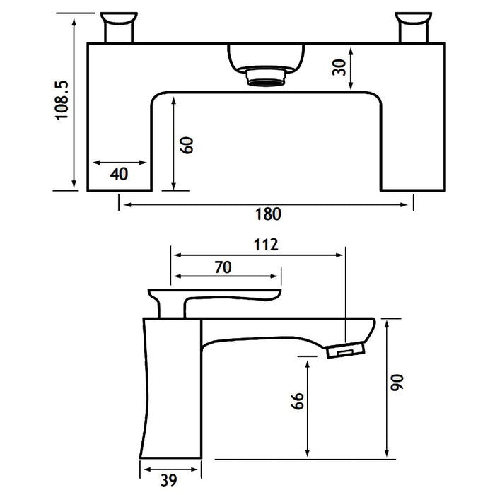 Eastbrook Helston Deck Mounted Bath Filler Tap - Bath