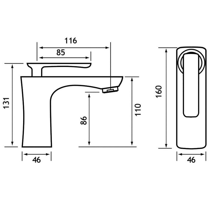 Eastbrook Helston Mono Basin Mixer Tap With Waste - Basin