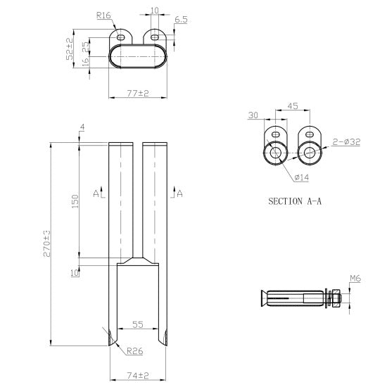 Eastbrook Imperia 2 Column Radiator Feet Pair Bare Metal