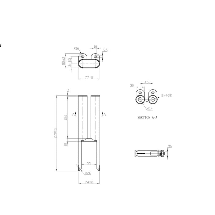 Eastbrook Imperia 2 Column Radiator Feet (Pair) - Matt