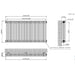 Eastbrook Imperia 3 Column Radiator Bare Metal - Column