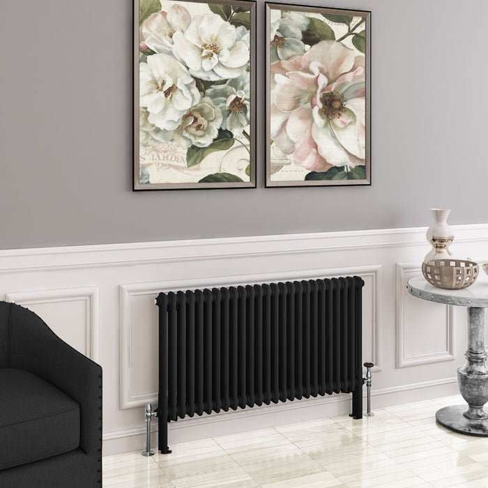 Eastbrook Imperia Horizontal 2 Column Radiator - Matt Black