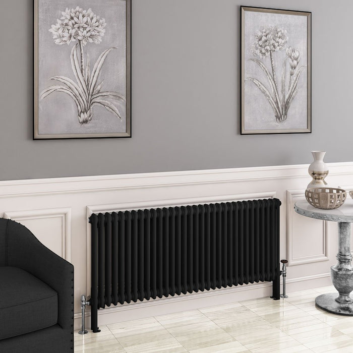 Eastbrook Imperia Horizontal 2 Column Radiator - Matt Black